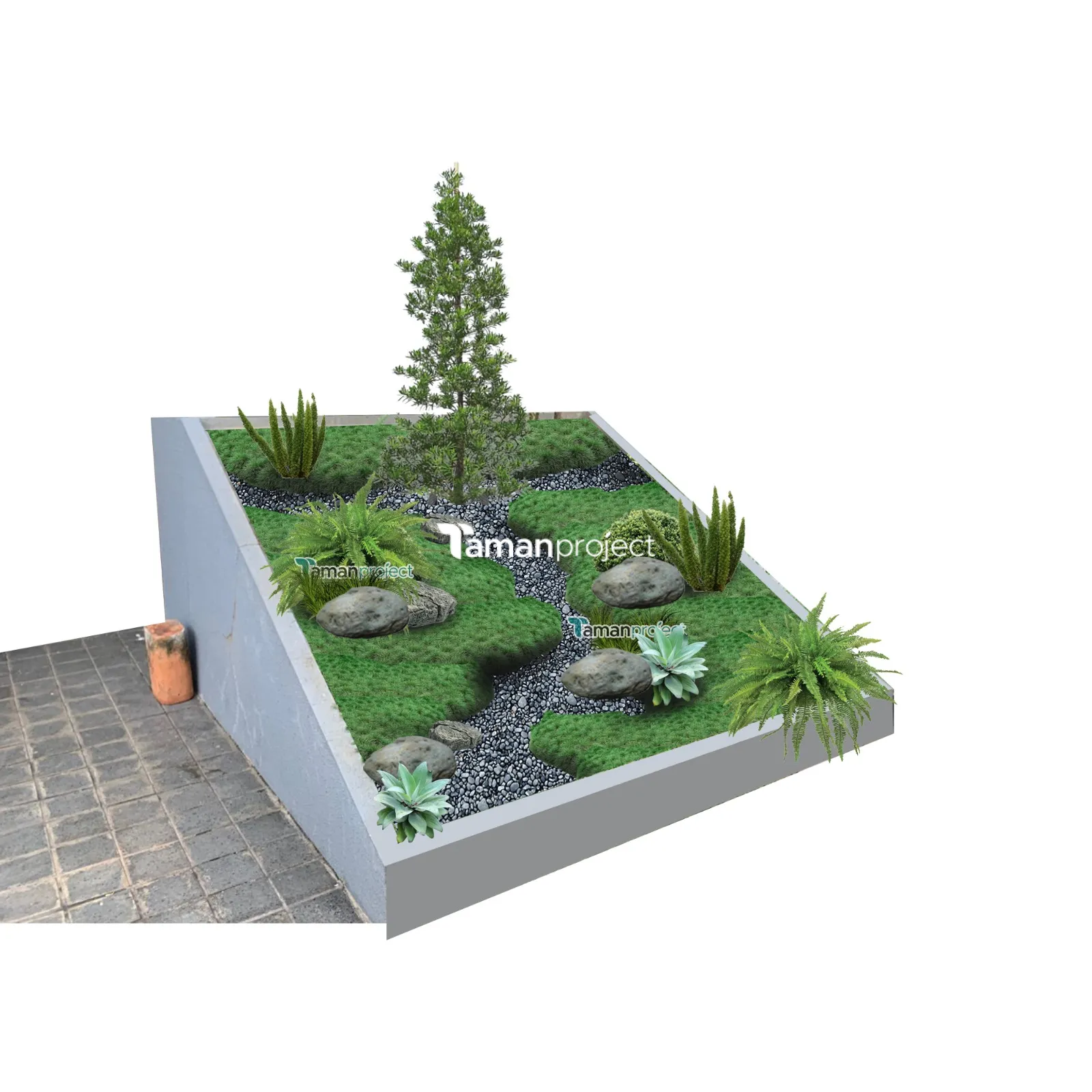 Proyek Taman Kering Tropical di Providence House Ibu Kania