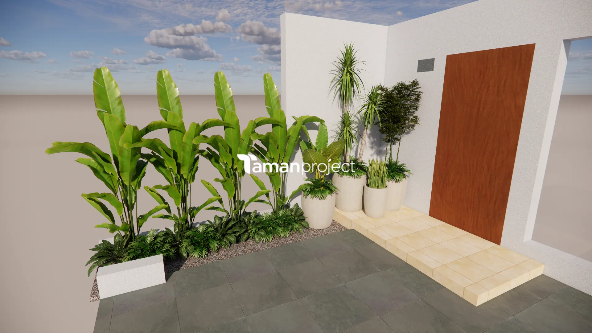 Proyek Taman Tropis Minimalis di South Osaka 7 PIK 2 Pak Hafidz